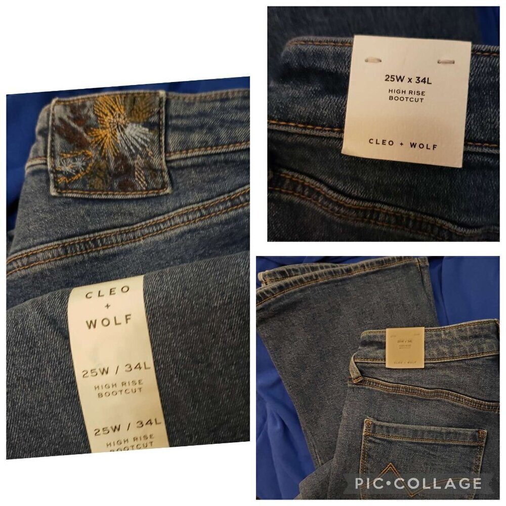Cleo + Wolf NWT High Rise Bootcut 25/34 L